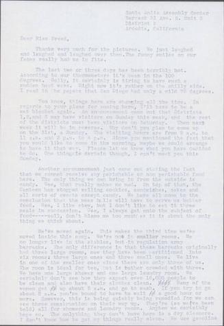 [Letter to Clara Breed from Fusa Tsumagari, Arcadia, California, May 22, 1942]