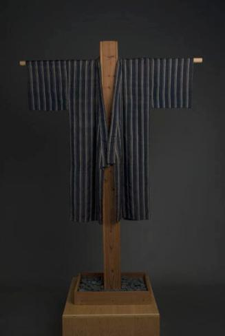 [Navy blue striped Okinawan kimono, Okinawan, Japan, 1914]
