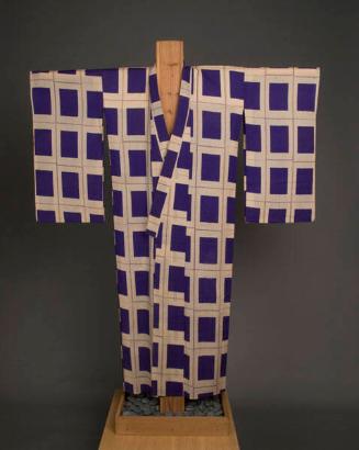 [Purple and beige kimono with square plaid design, Kapaa, Hawaii]