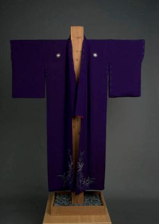 [Purple chirimen kimono with bamboo design, Kanazawa, Japan, 189-]