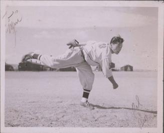 [Young man, Bill, pitching baseball, Heart Mountain, Wyoming, 1944]