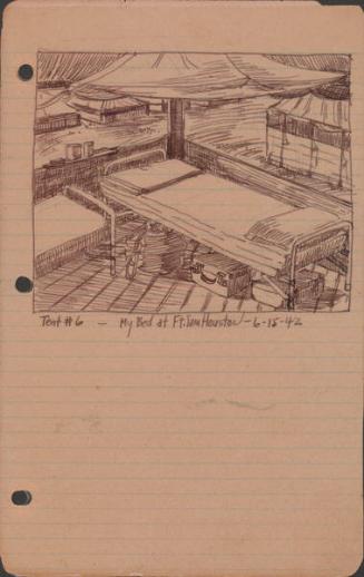 Tent #6 - My Bed at Ft. Sam Houston - 6-15-42