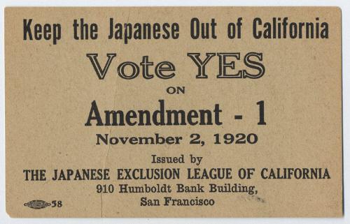 Amendment 1, Keep The Japanese Out of California