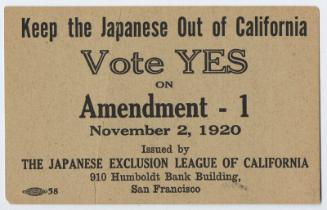 Amendment 1, Keep The Japanese Out of California