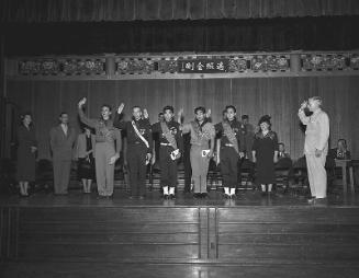 [Boy Scouts of Troop 379 receiving Eagle Scout Award, Los Angeles, California, June 19, 1951]