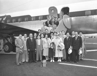 [Moral Re-armament (MRA) group at airport, California, June 1951]