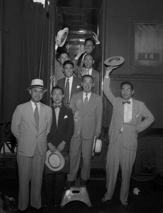 [Japanese Diet members at Union Station, Los Angeles, California, August 1951]