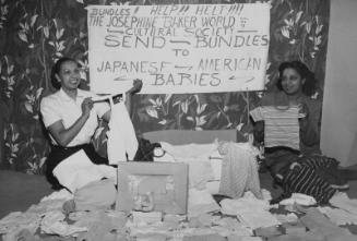 [Josephine Baker collecting clothing for Japanese American babies, Los Angeles, California, June 1952]
