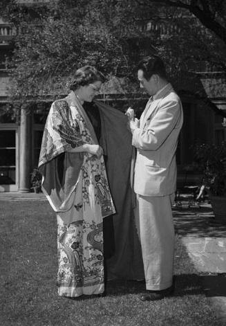 [Frances Klein and Okinawan dance kimono, California, March 13, 1950]