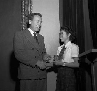 [American Legion Award winner Jane Masumura of Stevenson Junior High, Los Angeles, California, January 3, 1950]