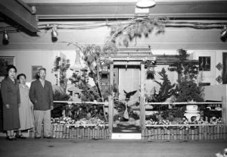 [Nishi Japanese garden exhibit at the annual International Flower Show at Hollywood Park, Inglewood, California, March 14, 1954]