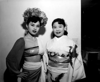 [Michiko Kurenai and Reiko Sonoi at Ginza, California, January 16, 1955]