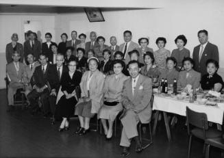 [Far East Travel Service : Kankodan party for Japan trip departure, Los Angeles, California, March 26, 1955]