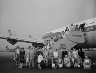 [Far East Travel Service Kankodan at airport, Los Angeles, California, August 23, 1955]