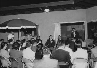 [California State Democrats at Japanese American Democratic Club gathering at Yokozeki home, California, September 25, 1955]