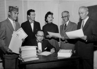 [Southwest Chapter Japanese American Citizens' League mailing certificates to new citizens, California, November 4, 1955]