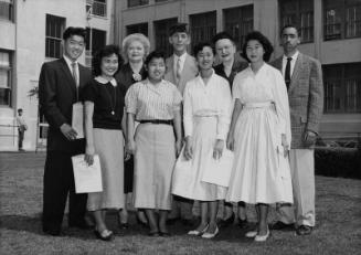[Students receiving American Legion Awards at Foshay Junior High School, Los Angeles, California, June 11, 1956]