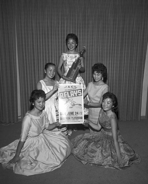 [JACL Nisei relay queen and attendents, June 1956]