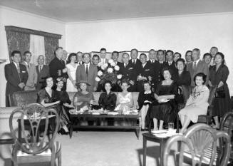 [Party for Japanese minesweepers at Japanese Consul General's house, Pasadena, California, October 26, 1956]