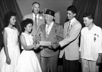 [American Legion award winners at Robert Louis Stevenson Junior High School, Los Angeles, California, 1956]