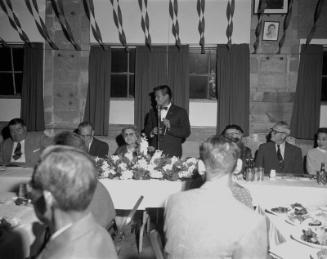 [Long Beach Community Center -- oldest Issei chapter president -- Mayor Vermillion, 1956]