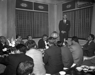 [American President Line at Kawafuku restaurant, Los Angeles, California, January 22, 1957]