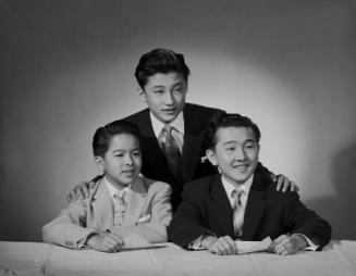 [Bob, Ray and John Kawaguchi, portrait, January 23, 1957]