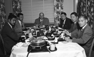 [Judo group meeting at Kawafuku restaurant, Los Angeles, California, June 24, 1950]