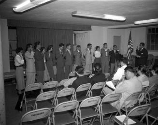 [Seinan installation at Centenary Methodist Church, Los Angeles, California, March 6, 1957]