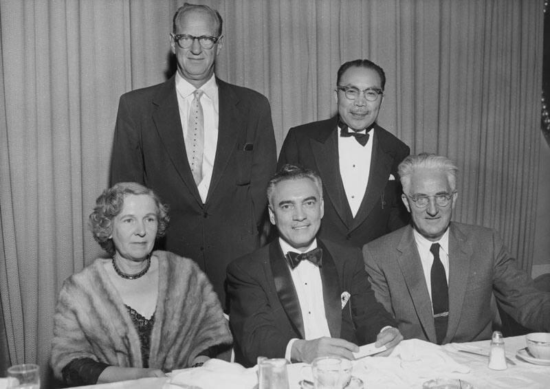 [Japanese American Medical Society party honoring physician from Japan at the Statler Hotel, Los Angeles, California, April 25, 1957]