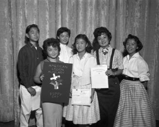 [Berendo Junior High School students receive American Legion awards, Los Angeles, California, June 14, 1957]