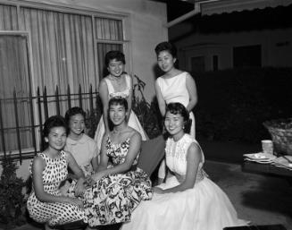 [Queen and attendants at Herb Murayama's house, California, June 17, 1957]