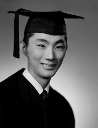 [Robert Kato in cap and gown, head and shoulder portrait, Los Angeles, California, January 19, 1955]