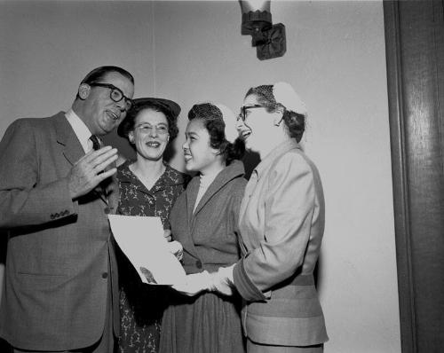 [Girl's Week in Government at Los Angeles Mayor's office, Los Angeles, California, March 16, 1955]