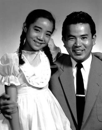 [Mitsuko and George Sawamura from Japan, half-portrait, California, June 27, 1955]