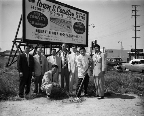 [Town & Country Shopping Center ground breaking ceremony by Home Investment Company, California, July 15, 1955]