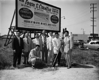 [Town & Country Shopping Center ground breaking ceremony by Home Investment Company, California, July 15, 1955]