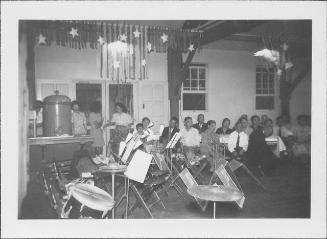[Band instruments and audience at June Serenade, Rohwer, Arkansas, June 2, 1945]