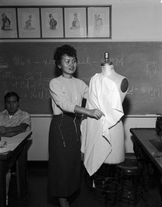 [Grace Nakao, Golden Thimble award winner at Los Angeles Trade Technical Junior College, Los Angeles, California, November 5, 1955]
