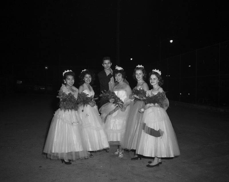 [Carole Yusa, Belmont High School Homecoming queen, Los Angeles, California, November 18, 1955]