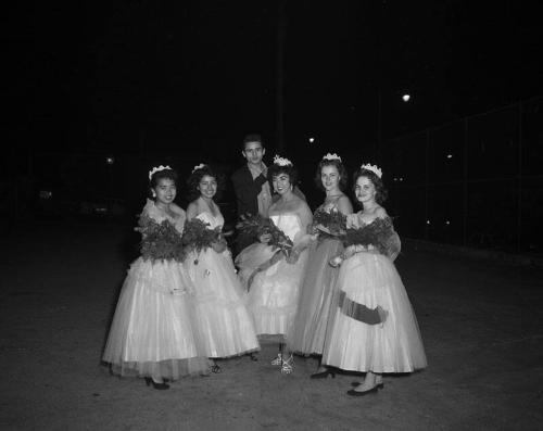 [Carole Yusa, Belmont High School Homecoming queen, Los Angeles, California, November 18, 1955]