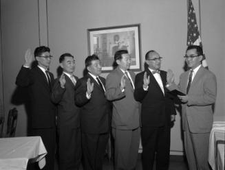 [Installation of new officers of JACL Los Angeles Chapters at Park Manor, Los Angeles, California, January, 25, 1958]