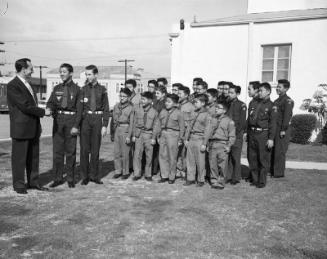 [Explorer Scout awards at Monroe Street Christian Church, California, February 2, 1958]