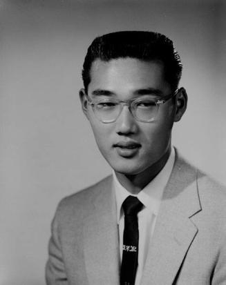 [Donald Kubo, head and shoulder portrait, Los Angeles, California, June 10, 1958]