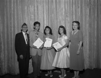 [American Legion Award presentation at Berendo Junior High School, Los Angeles, California, June 13, 1958]