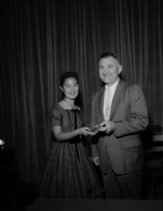 [Forshay Junior High School award and American Legion award presentation at Forshay Junior High School, Los Angeles, California, June 13, 1958]