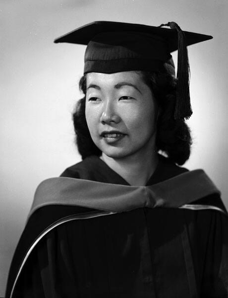 [Shirley Takaki, Phi Beta Kappa key honoree, head and shoulder graduation portrait, Los Angeles, California, June 9, 1959]