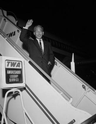 [Mr. Takamura, general manager of Shochiku company, at Los Angeles International Airport, Los Angeles, California, July 17, 1959]