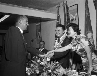 [Daniel K. Inouye honored at a party at San Kwo Low restaurant, Los Angeles, California, September 18, 1959]