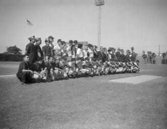 [Japan high school all-star baseball team at Wrigley Field, portrait, California, August 30, 1959]